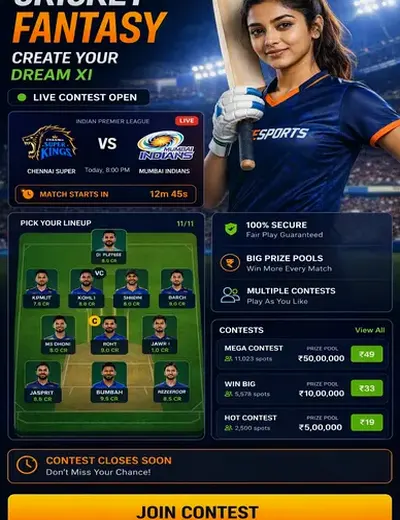 Comewen (come to wen) fantasy cricket & matchday visual 3